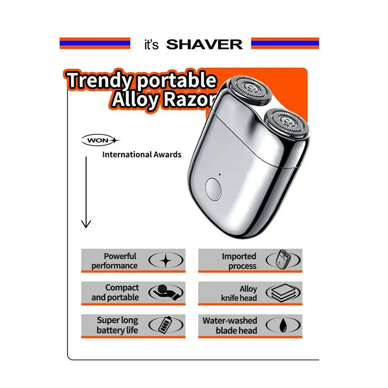 Mini Electric Shaver with Magnetic Charging and Water Resistant, 60-80 Min Runtime Veldora