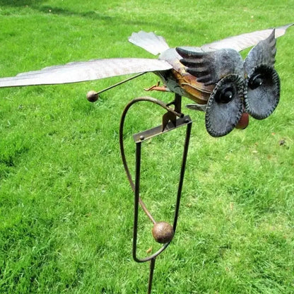 Garden Bird Sculpture with Lifelike Flapping Wings and Ground Stake Mount Veldora