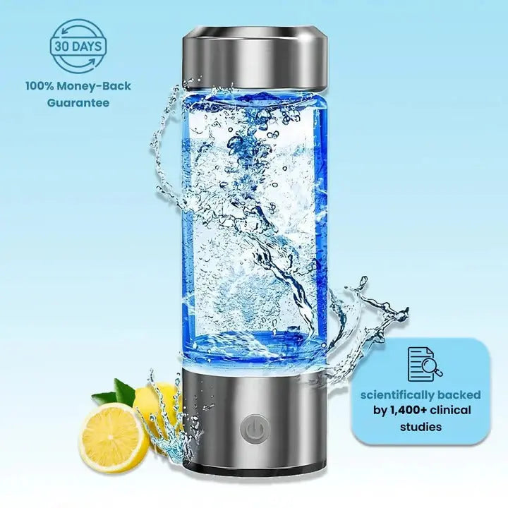Portable Hydrogen Water Bottle with USB Electrolyzer and One-Button Operation, 300 ml Veldora
