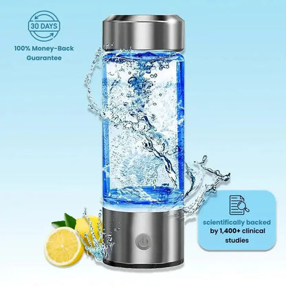 Portable Hydrogen Water Bottle with USB Electrolyzer and One-Button Operation, 300 ml Veldora