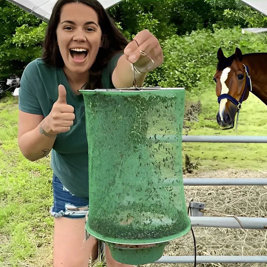 Fly Trap with Odorless Bait and High-Capacity Capture, Reusable Hangable Design for Barns Veldora