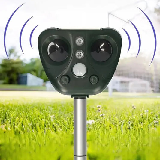 Ultrasonic Bird Deterrent with Solar Charging and USB Backup, 30-Foot Range Veldora