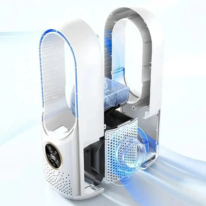 Portable Air Cooler with Bladeless Quiet Flow and Compact USB Design, Removable Water Tank Veldora