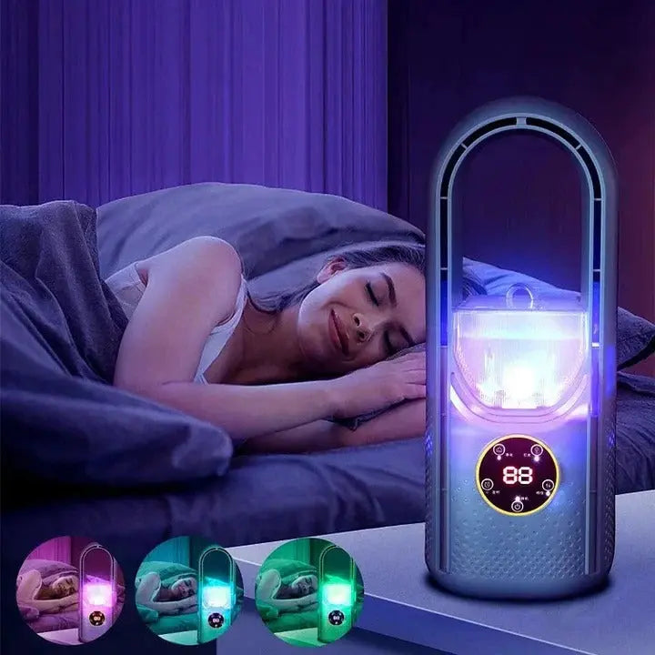 Portable Air Cooler with Bladeless Quiet Flow and Compact USB Design, Removable Water Tank Veldora