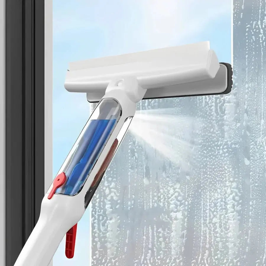 Telescopic Window Cleaner with Integrated Spray and Microfiber Scrub, 51 Inch Reach Veldora