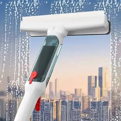 Telescopic Window Cleaner with Integrated Spray and Microfiber Scrub, 51 Inch Reach Veldora