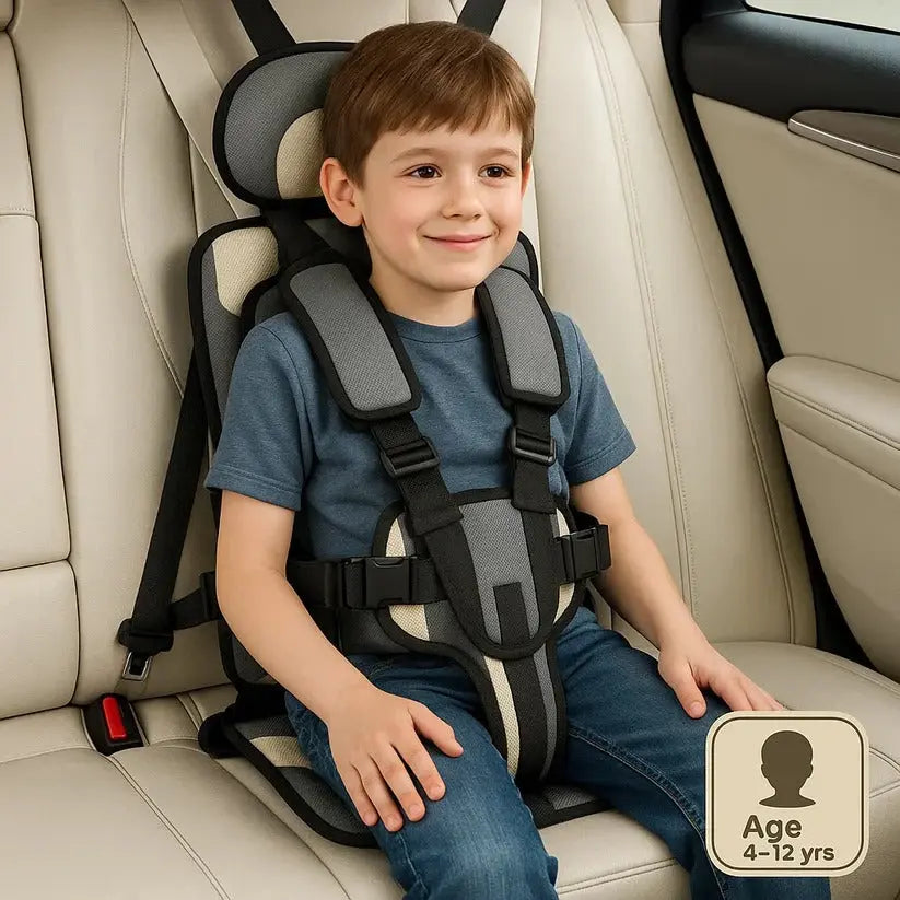 Portable Travel Car Seat with Five-Point Harness and Foldable Lightweight Design, Ages 1-14 Veldora