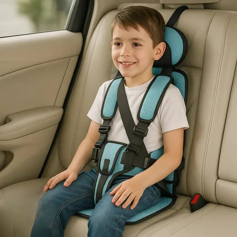 Portable Travel Car Seat with Five-Point Harness and Foldable Lightweight Design, Ages 1-14 Veldora