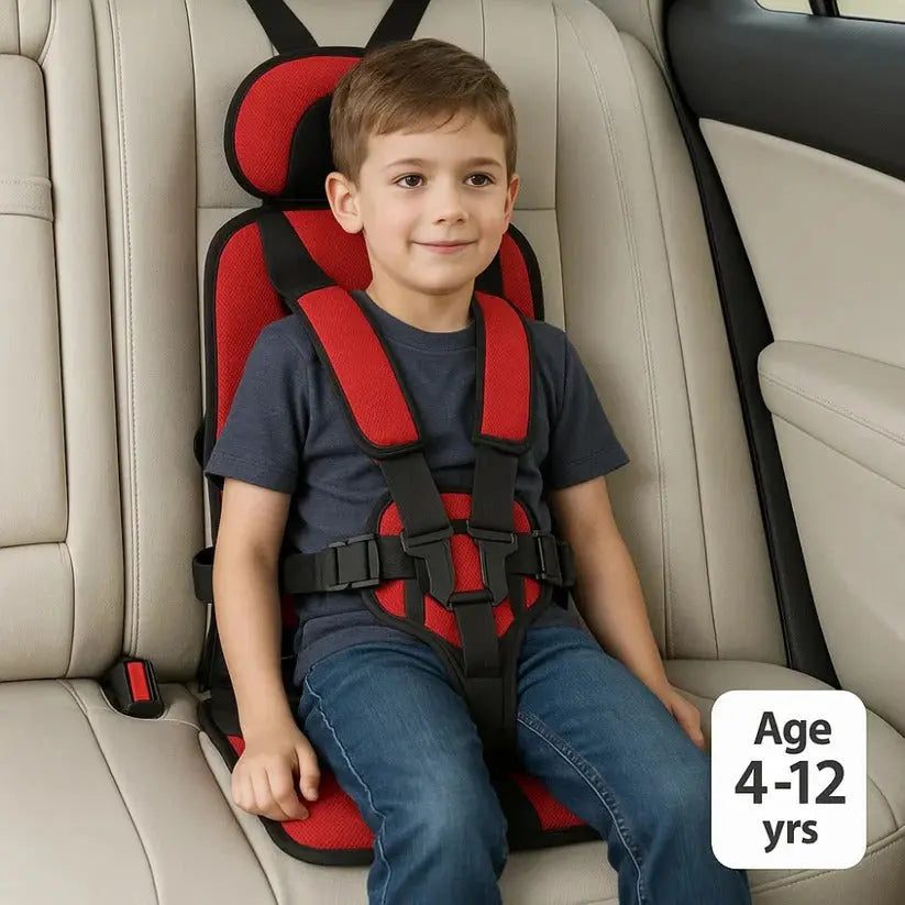 Portable Travel Car Seat with Five-Point Harness and Foldable Lightweight Design, Ages 1-14 Veldora
