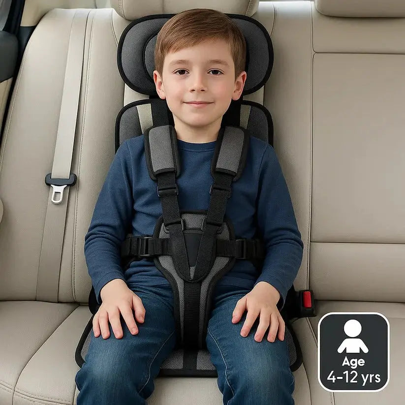 Portable Travel Car Seat with Five-Point Harness and Foldable Lightweight Design, Ages 1-14 Veldora