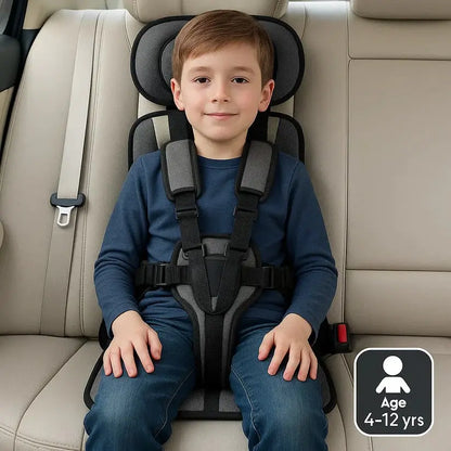 Portable Travel Car Seat with Five-Point Harness and Foldable Lightweight Design, Ages 1-14 Veldora