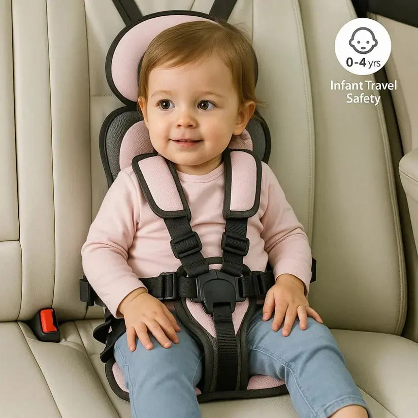 Portable Travel Car Seat with Five-Point Harness and Foldable Lightweight Design, Ages 1-14 Veldora