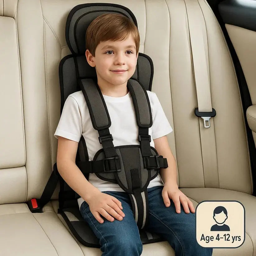 Portable Travel Car Seat with Five-Point Harness and Foldable Lightweight Design, Ages 1-14 Veldora