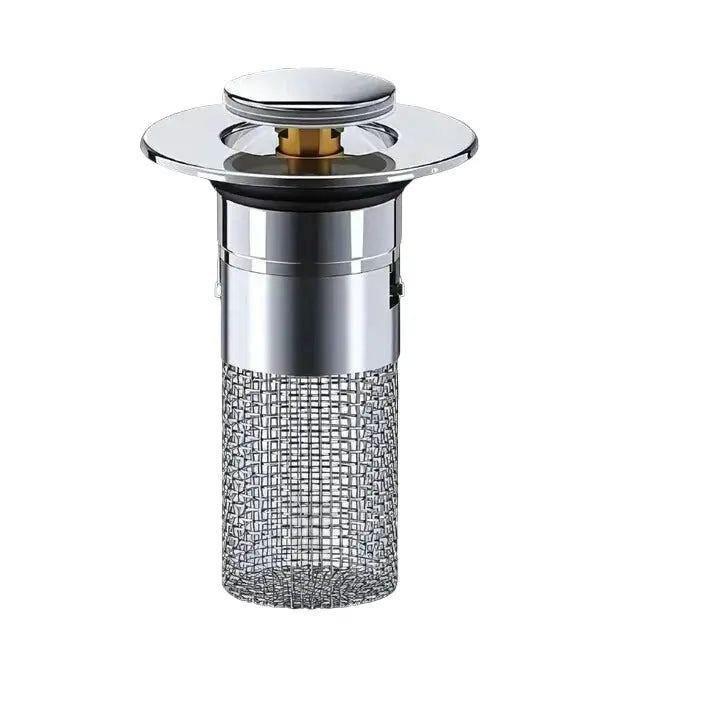 Sink Stopper with Dual Silicone Seal and Pop-Up One-Touch Operation, Built-In Strainer Veldora