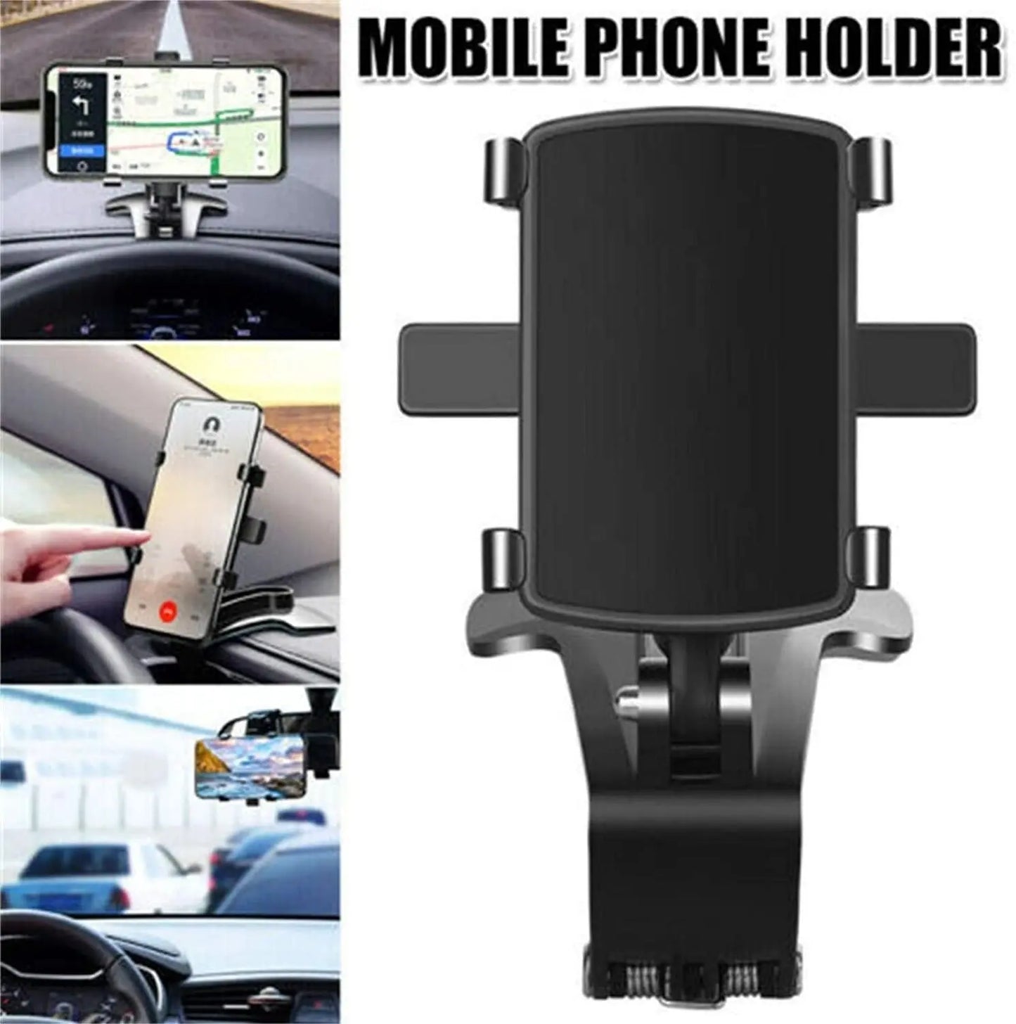 Car Phone Mount with 360° Rotation and One-Handed Pivot, Multi-Position Mounting Veldora