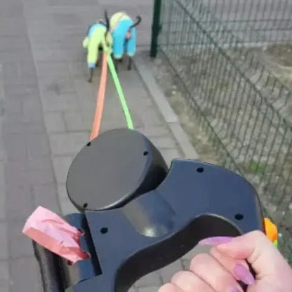 Dual Dog Leash with Tangle-Free Design, LED Light and 360-Degree Swivel vanistore-store
