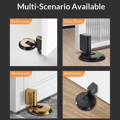 Adjustable Door Stop with Locking Grip and Adhesive or Screw Mount, Fits 0.98in Gaps Veldora