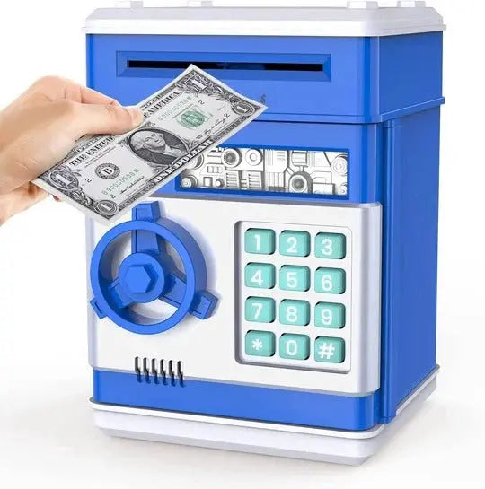 Electronic Piggy Bank for Kids with Dual Lock and LED Display, Bill Intake, Coin Slot Veldora