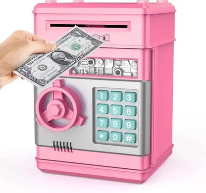 Electronic Piggy Bank for Kids with Dual Lock and LED Display, Bill Intake, Coin Slot Veldora