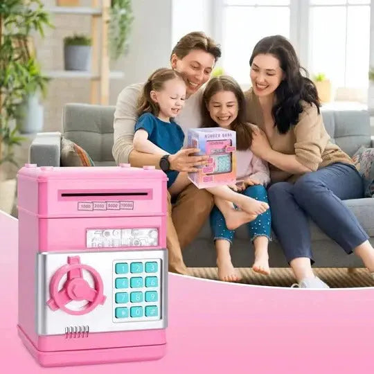 Electronic Piggy Bank for Kids with Dual Lock and LED Display, Bill Intake, Coin Slot Veldora