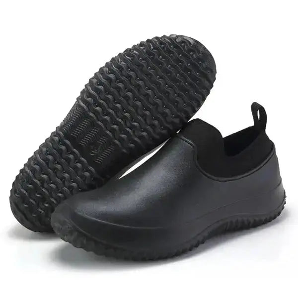 Waterproof Work Shoes with Slip-on Elastic Gusset and Non-Slip Traction, Lightweight Veldora