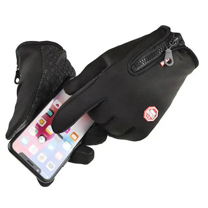Touchscreen Winter Gloves with Full Palm Conductive Grip and Zippered Cuff, Wind-Resistant Veldora