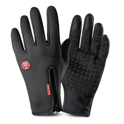 Touchscreen Winter Gloves with Full Palm Conductive Grip and Zippered Cuff, Wind-Resistant Veldora