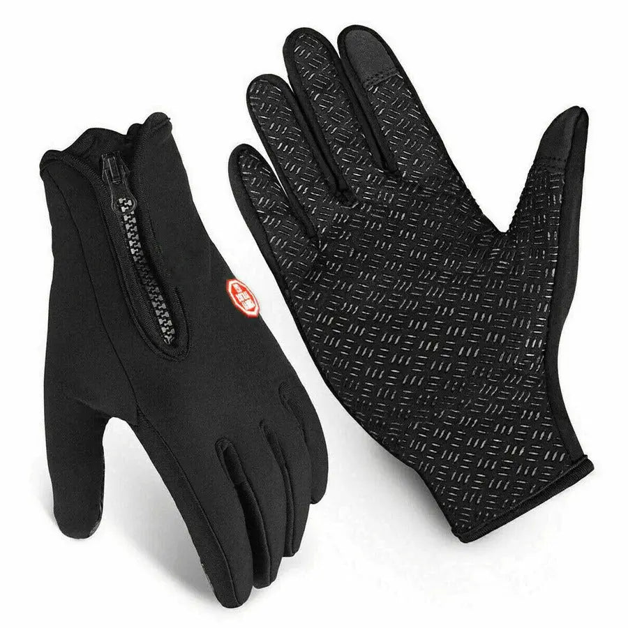 Touchscreen Winter Gloves with Full Palm Conductive Grip and Zippered Cuff, Wind-Resistant Veldora