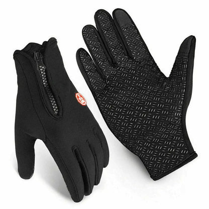 Touchscreen Winter Gloves with Full Palm Conductive Grip and Zippered Cuff, Wind-Resistant Veldora