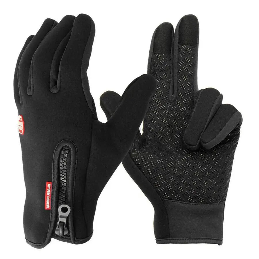 Touchscreen Winter Gloves with Full Palm Conductive Grip and Zippered Cuff, Wind-Resistant Veldora
