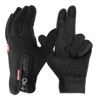 Touchscreen Winter Gloves with Full Palm Conductive Grip and Zippered Cuff, Wind-Resistant Veldora