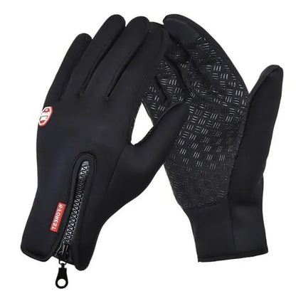 Touchscreen Winter Gloves with Full Palm Conductive Grip and Zippered Cuff, Wind-Resistant Veldora