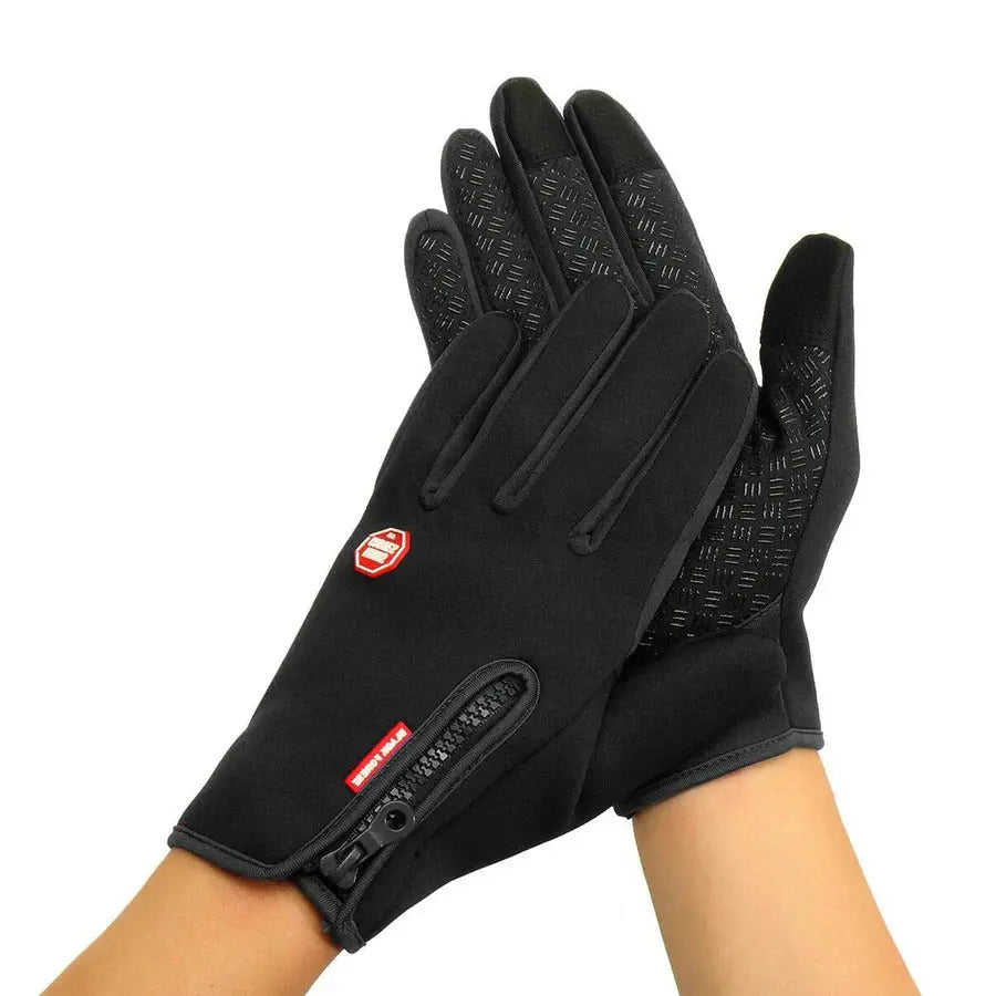 Touchscreen Winter Gloves with Full Palm Conductive Grip and Zippered Cuff, Wind-Resistant Veldora
