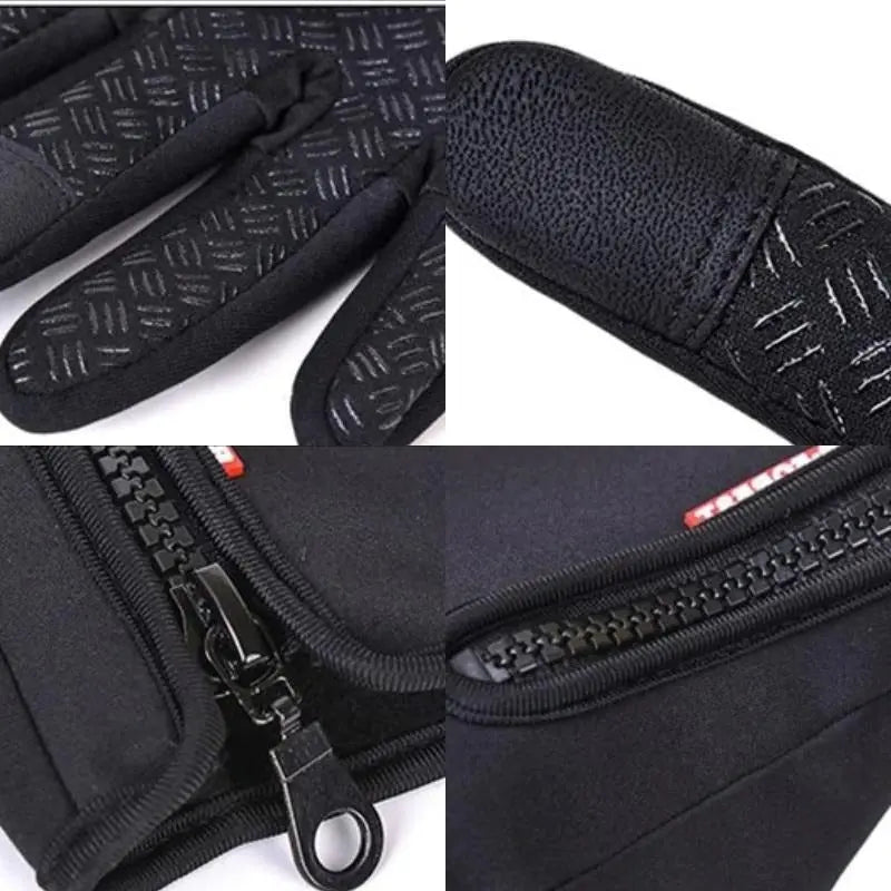 Touchscreen Winter Gloves with Full Palm Conductive Grip and Zippered Cuff, Wind-Resistant Veldora
