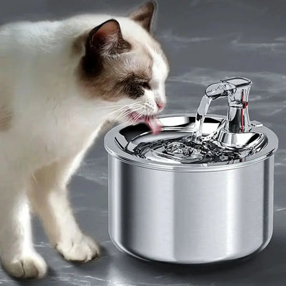 Cat Water Fountain with Motion Sensor and Stainless Steel Basin, 2.1 Qt Veldora