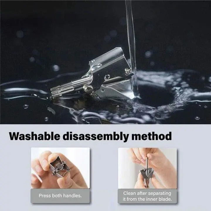 Nose Hair Trimmer with Rounded Safety Blade and Ergonomic Handle, Compact Stainless Steel Veldora