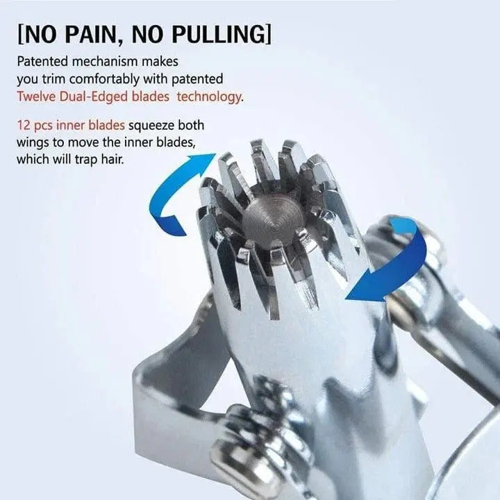 Nose Hair Trimmer with Rounded Safety Blade and Ergonomic Handle, Compact Stainless Steel Veldora