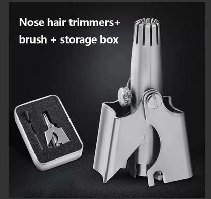 Nose Hair Trimmer with Rounded Safety Blade and Ergonomic Handle, Compact Stainless Steel Veldora