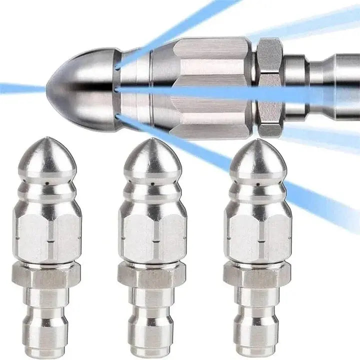Sewer Jetter Nozzle with Pointed Tip and Stainless Steel, for Pipe Cleaning Veldora
