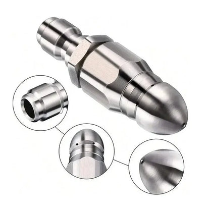 Sewer Jetter Nozzle with Pointed Tip and Stainless Steel, for Pipe Cleaning Veldora