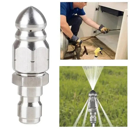 Sewer Jetter Nozzle with Pointed Tip and Stainless Steel, for Pipe Cleaning Veldora