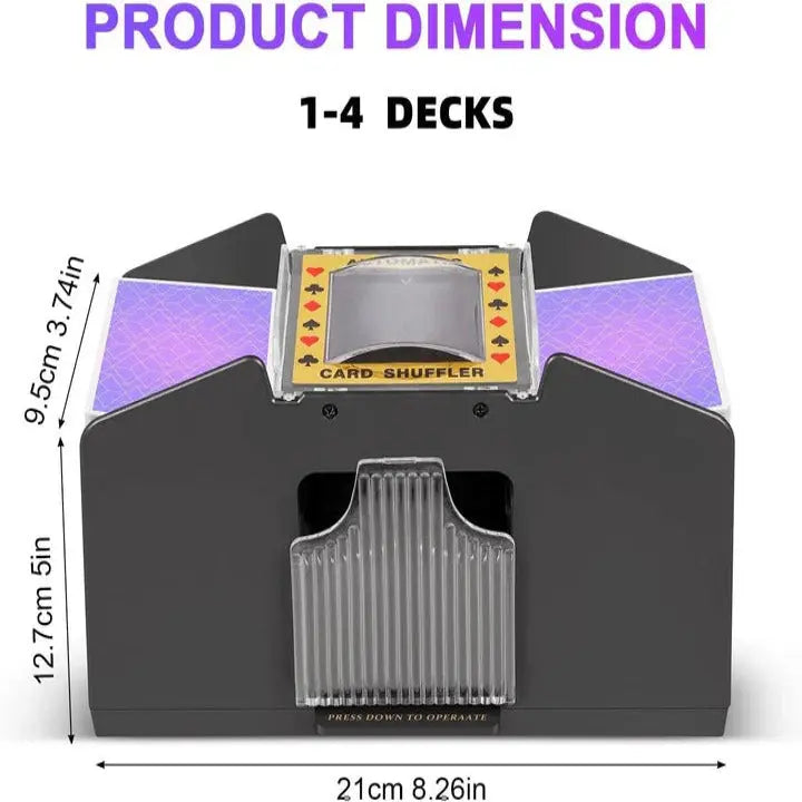 Battery-Powered Card Shuffler with Dual-Deck Capacity and Button Operation Veldora