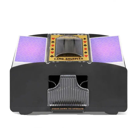 Battery-Powered Card Shuffler with Dual-Deck Capacity and Button Operation Veldora
