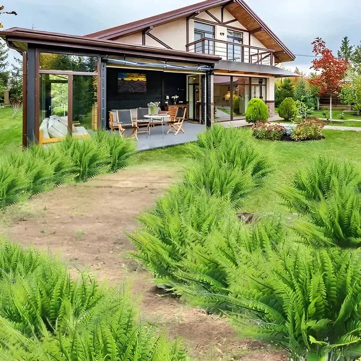 Artificial Boston Fern with 18 Full Fronds and UV-Stable Weather-Resistant, Washable Veldora