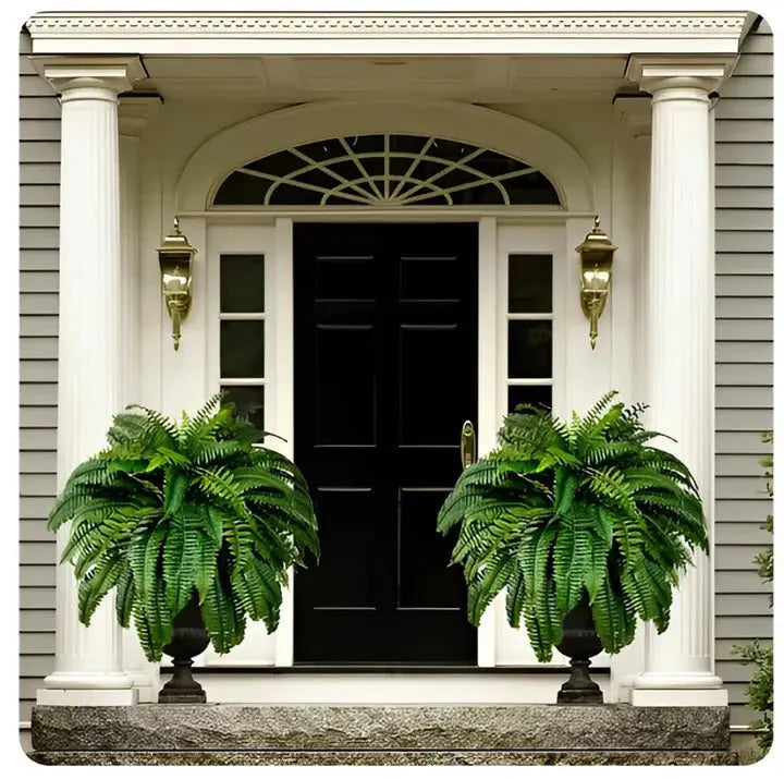 Artificial Boston Fern with 18 Full Fronds and UV-Stable Weather-Resistant, Washable Veldora