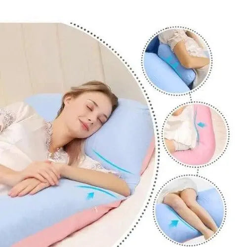 Full-Body U Pillow with Shredded Memory Foam and Removable Jersey Cover, Adjustable Loft Veldora