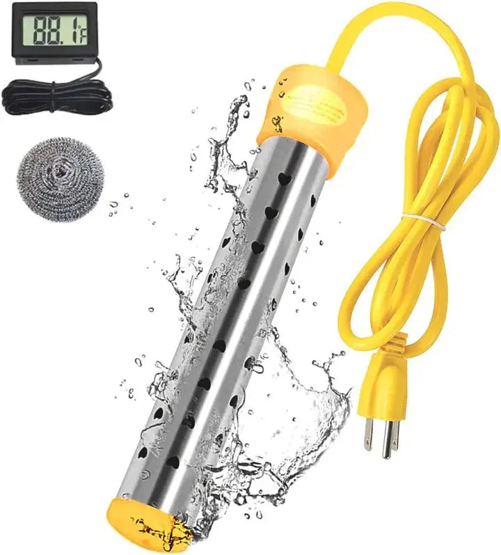 Electric Immersion Heater with Insulated Handle and Safety Guard, Portable 220V Veldora