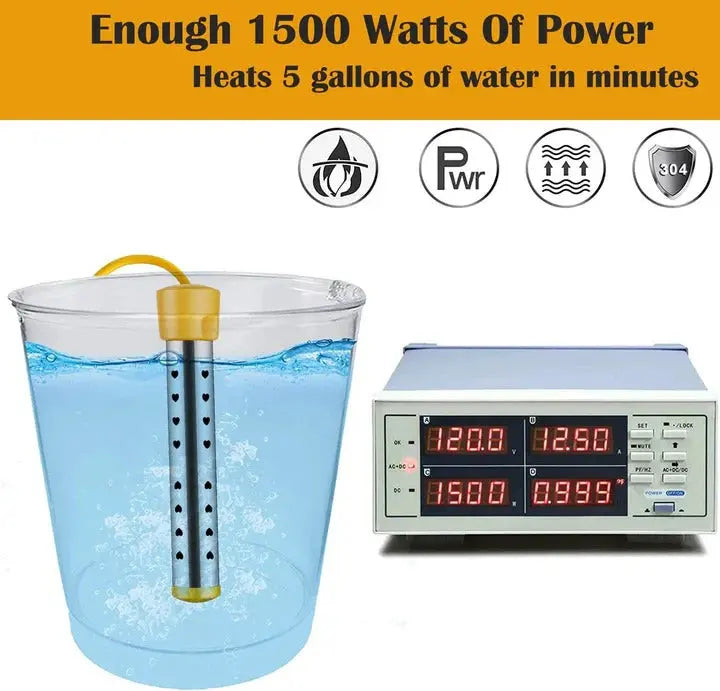 Electric Immersion Heater with Insulated Handle and Safety Guard, Portable 220V Veldora