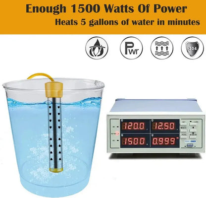 Electric Immersion Heater with Insulated Handle and Safety Guard, Portable 220V Veldora