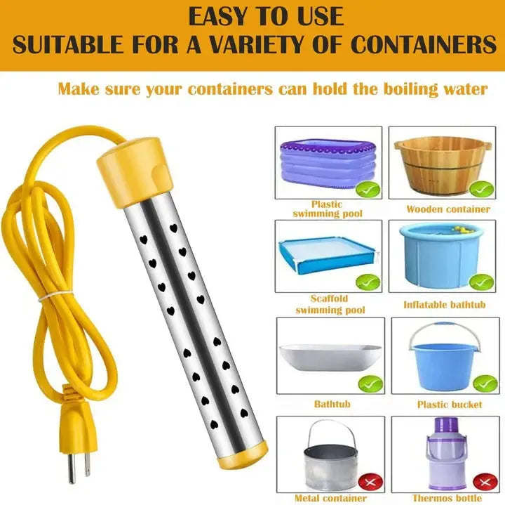 Electric Immersion Heater with Insulated Handle and Safety Guard, Portable 220V Veldora